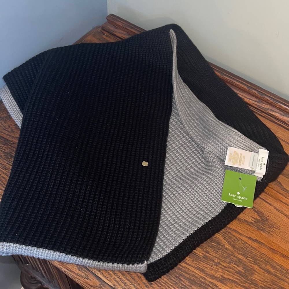Kate Spade Infinity Scarf Half Black/Half Gray
